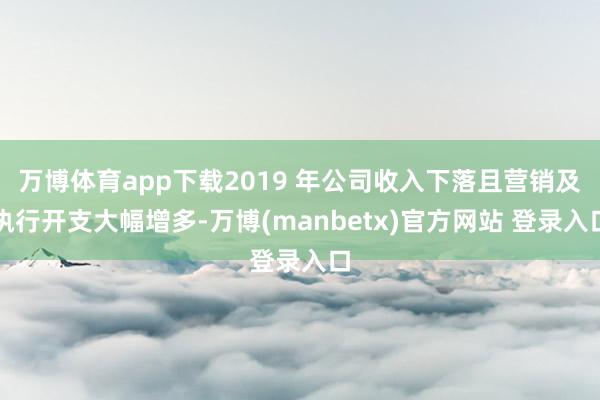 万博体育app下载2019 年公司收入下落且营销及执行开支大幅增多-万博(manbetx)官方网站 登录入口