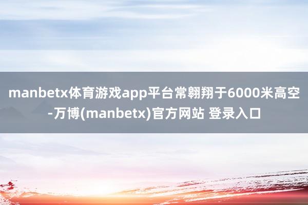 manbetx体育游戏app平台常翱翔于6000米高空-万博(manbetx)官方网站 登录入口