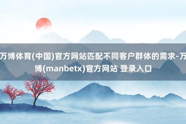 万博体育(中国)官方网站匹配不同客户群体的需求-万博(manbetx)官方网站 登录入口