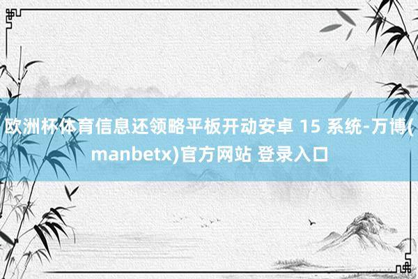 欧洲杯体育信息还领略平板开动安卓 15 系统-万博(manbetx)官方网站 登录入口