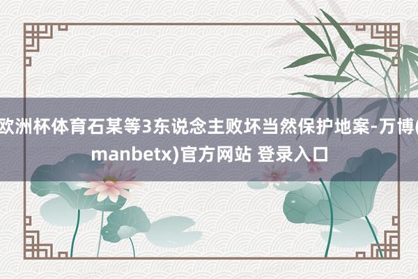 欧洲杯体育石某等3东说念主败坏当然保护地案-万博(manbetx)官方网站 登录入口